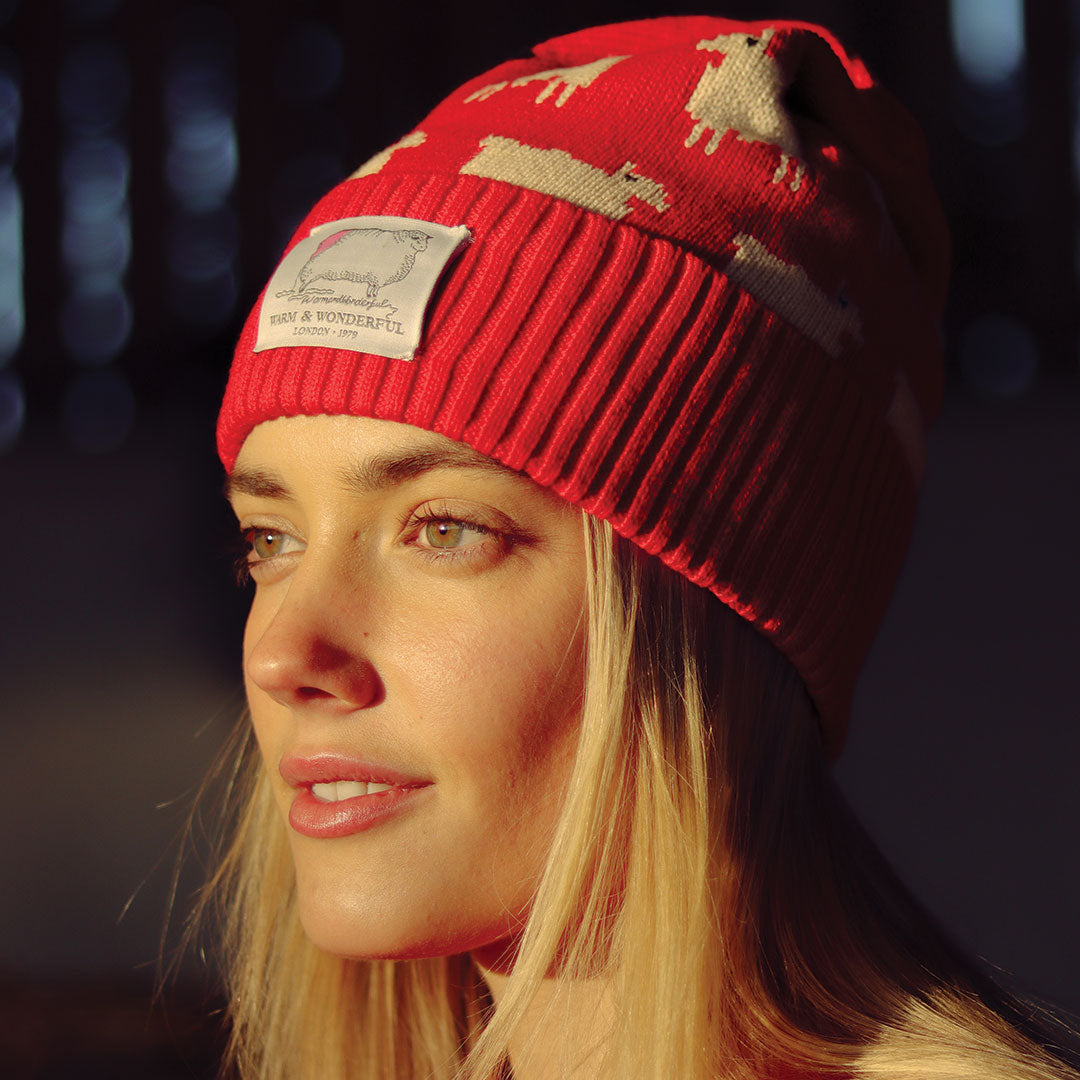 Sheep Cashmere Beanie Diana Red
