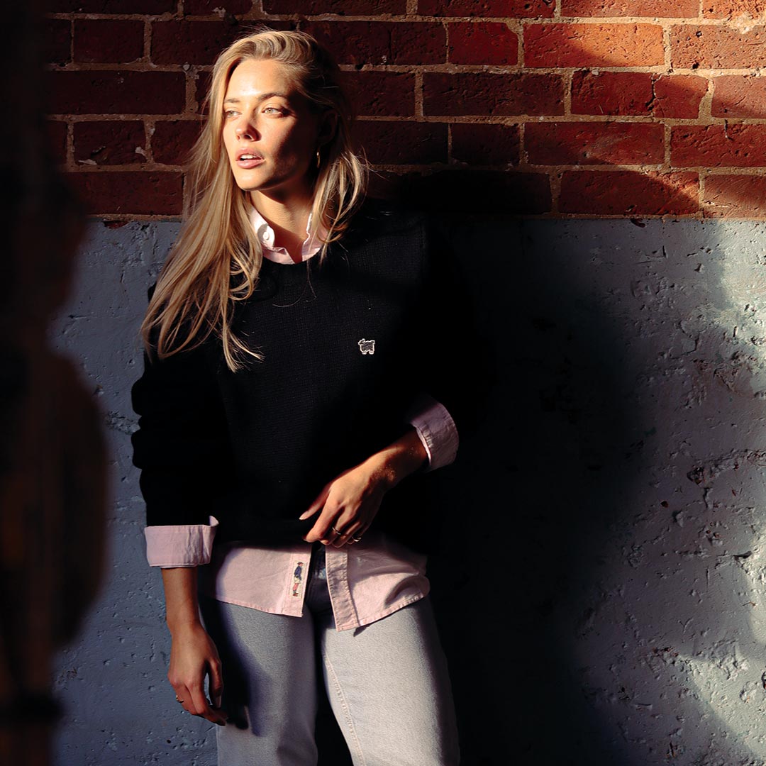 Women's Cashmere Sheep Sweater Black – Warm & Wonderful