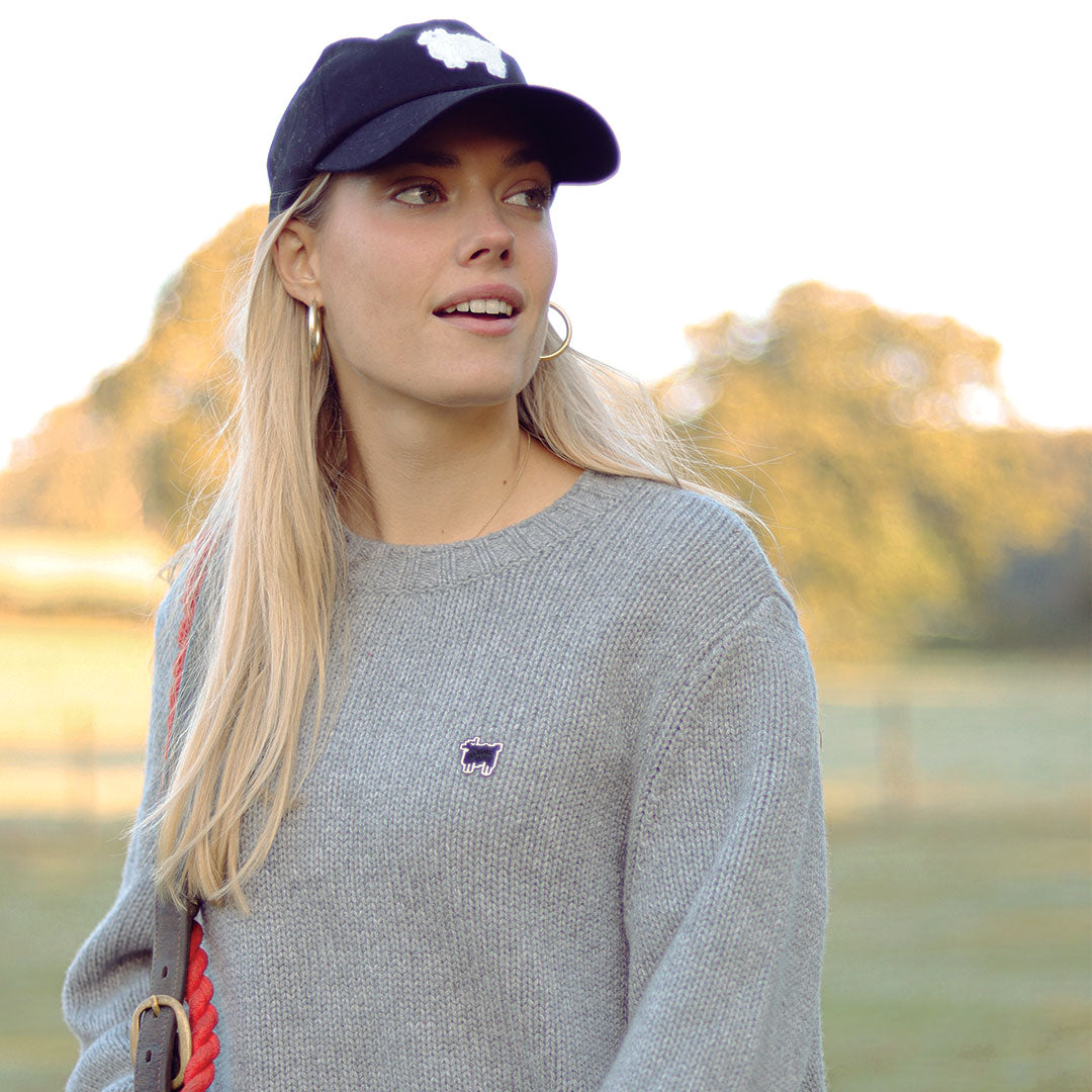 Women's Cashmere Sheep Sweater Dark Heathered Grey