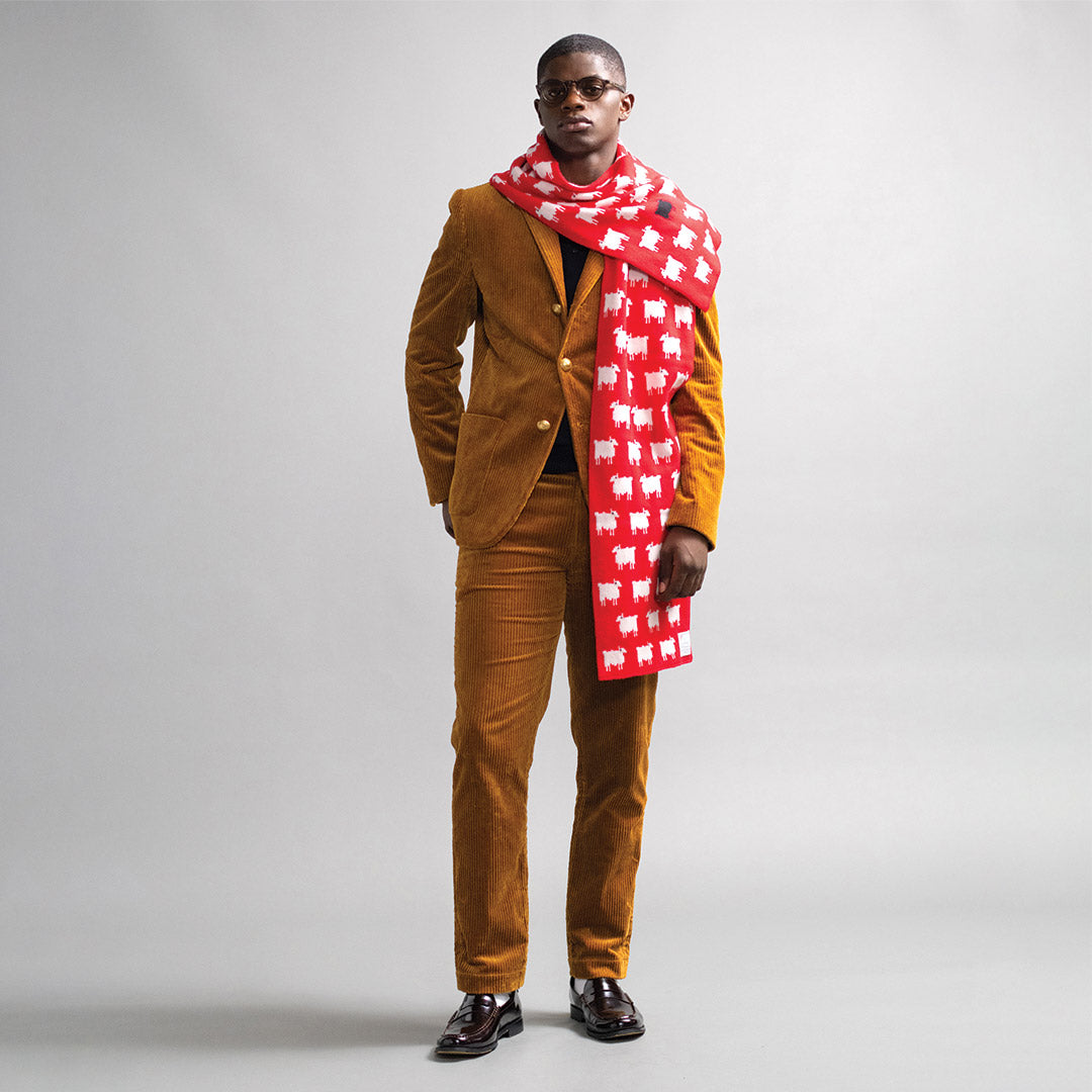 ●TATIANA● Red grid check soft lambs wool 100% scarf MF8006 MUSINSA | TATIANA Red Grid Check Soft Ramswool 100 Scarf MF8006