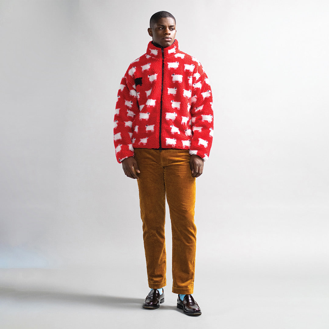 Men's Sheep Sherpa Jacket Diana Red